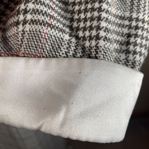 Vintage 80s  Plaid Dress Double Breasted Big Bow Contrast Collar C-38.5" Midi - Picture 9 of 16